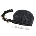 thumbnail image 2 of EazyTech Vintage Tassel Braid Satin Lined Headscarves Brimless Hat Turban, Soft Oversized Hat for Women Men, 2 of 7