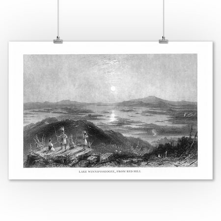New Hampshire - View of Lake Winnipiseogee from Red Hill (9x12 Art Print, Wall Decor Travel Poster)