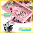 thumbnail image 3 of Organizador de carritos de maquillaje SUNALLY con cajones, color rosa, 3 of 8