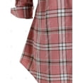 thumbnail image 4 of Más el tamaño de camisa de tela escocesa del dril de algodón de manga larga Patch Rosegal  Blusas Tallas Grandes, 4 of 5