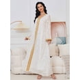 thumbnail image 4 of Longue robe Dorée de Style Moyen-Orient Musulman Jupe Élégante (Blanc, P), 4 of 5