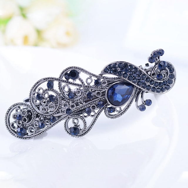 Pasador de pelo con de imitación de lujo, joyería elegante Retro, broches clásicos para , formales para 658 Azul Macarena Pasador de primavera para el cabello
