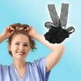 thumbnail image 3 of Unique Bargains 1 Pc Scrunchie Fashion Mesh Ribbon Pearl Hair Elastics Black, 3 of 5