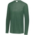 thumbnail image 2 of Augusta S Tri-Blend Long Sleeve Tee Dark Green Heather 3075, 2 of 2