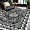 thumbnail image 5 of 6.5'x10' persian rug bedroom square entryway rug rugease washable rug washable carpet for living room traditional floral area rug rugs for living room, bedroom, entryway, dining room, kitchen rug, 5 of 10