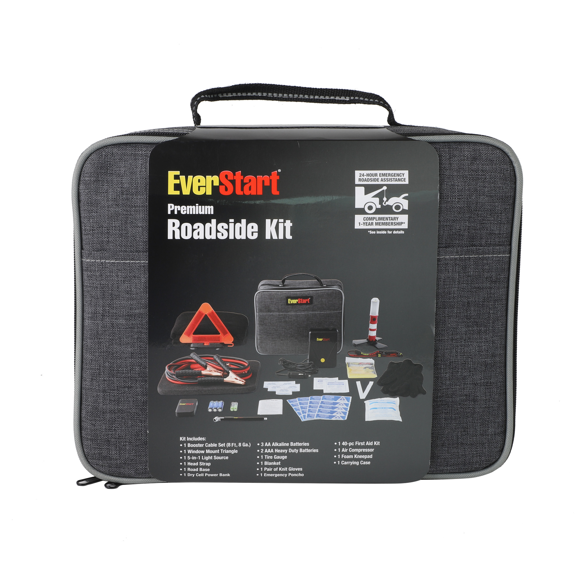 EverStart Roadside Safety Kit with Tire Inflator. Assembled Product Dimensions: 10in x 3in x 8in - image 3 of 11