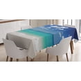 thumbnail image 1 of Ambesonne Tropical Tablecloth Rectangular Table Cover, Summer Beach Coast, 52"x70", Blue Turquoise White, 1 of 3