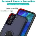 thumbnail image 4 of Samsung Galaxy S21 FE 5G Case: Dual Layer Shockproof Magnetic Kickstand Cell Phone Cover Protective with Rugged Ring Holder & (2 Pack) Explosion-Proof flim,Galaxy S21 FE 6.4 inch Blue, 4 of 13
