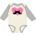 thumbnail image 3 of Inktastic Kawaii Mustache Heart Girls Long Sleeve Baby Bodysuit, 3 of 5