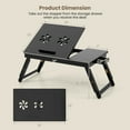 thumbnail image 3 of Gymax Bamboo Laptop Desk Adjustable Folding Bed Tray w/ Drawer Heat Dissipation, 3 of 10
