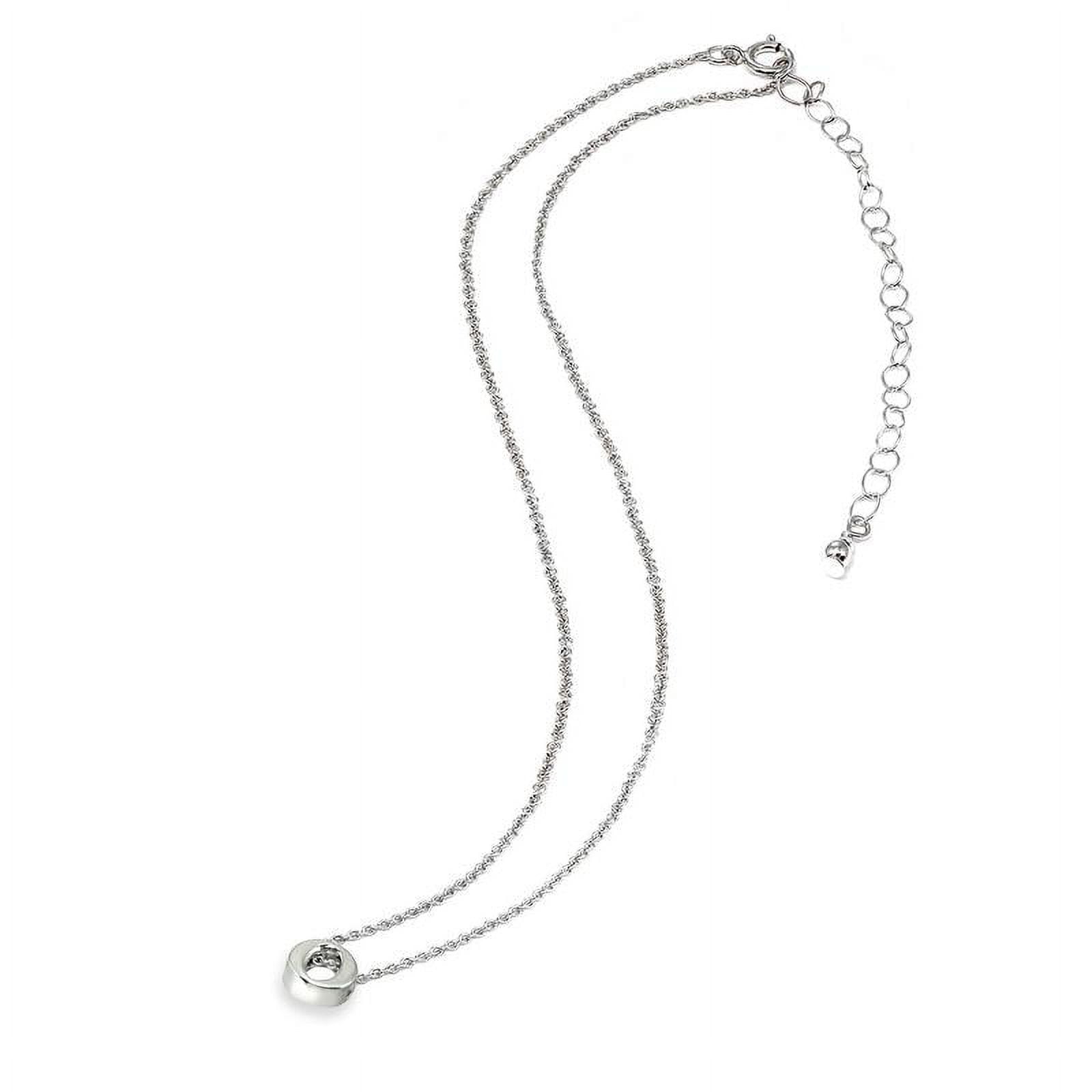 Sterling Silver O Letter Initial Alphabet 925 Silver Necklace, 15 inches with extender