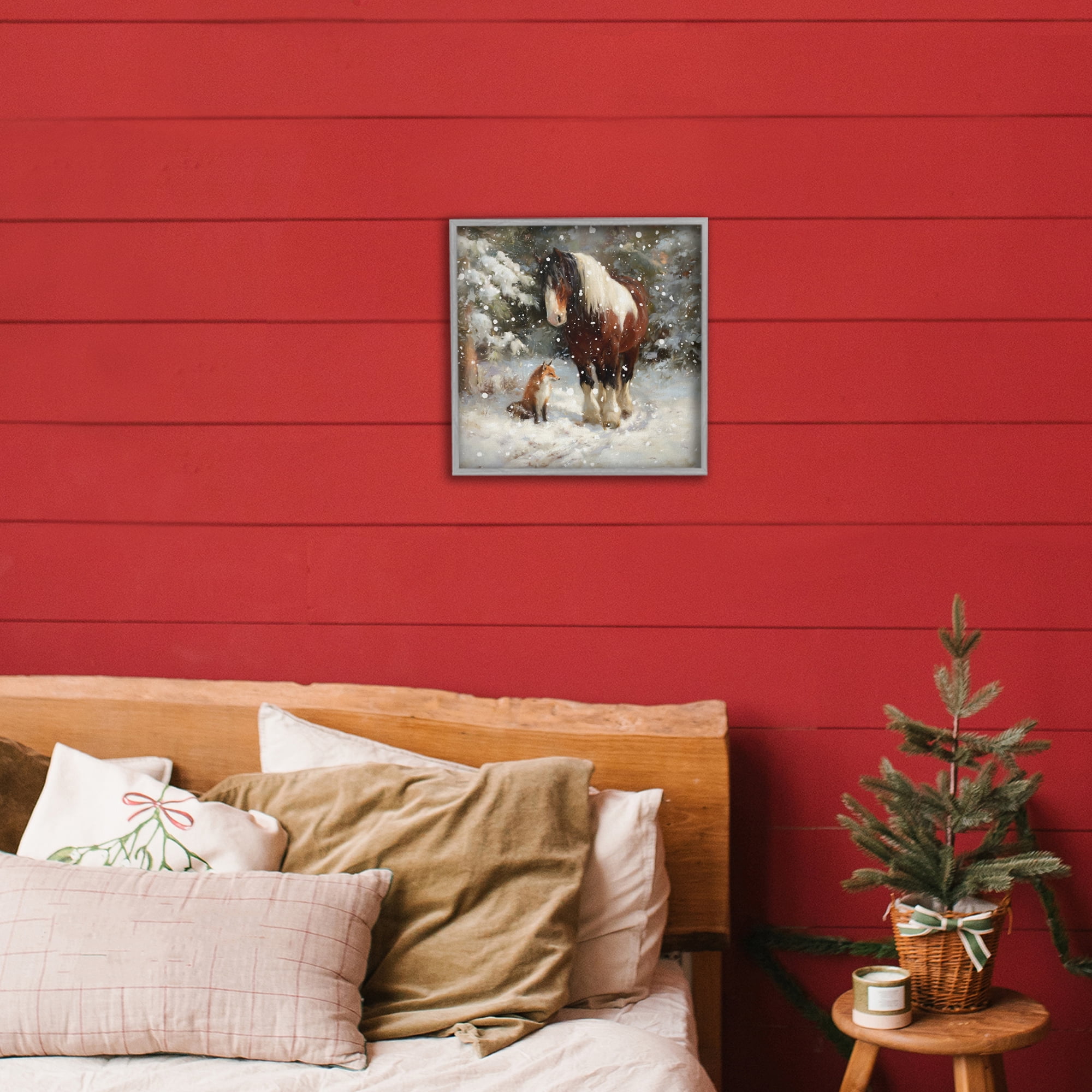 Stupell Industries The Horse & The Fox Gray Framed Giclee Art, design by Tina LeCour
