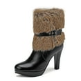 thumbnail image 4 of YLYL Women's Ankle Boots Pointed Toe Fur Lined High Heel Fashion Winter Warm Short Boots, 4 of 9