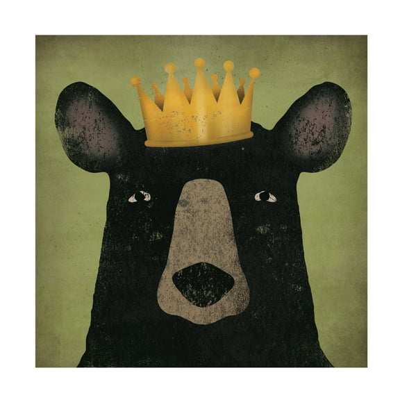 Trademark Fine Art 'The Black Bear with Crown' Canvas Art by Ryan Fowler