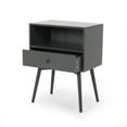 thumbnail image 3 of Cale Side Table, 1 Drawer 1 Shelf, 18 Inch Rectangular, Gray Wood, 3 of 5