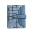 thumbnail image 1 of Hukapapa Monedero corto moda simple bolso con cremallera patrón de piedra color sólido bolso de mano tarjeta bolso hebilla monedero azul, 1 of 6