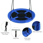 Goplus 40'' Flying Saucer Tree Swing Indoor Outdoor Play Set Swing for Kids Blue