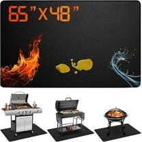 Large 65 x 48 Inch Under Grill Mat for Outdoor Grill, ANUNU Double-Sided Fireproof Deck & Patio Protector, Heat Resistant BBQ Mat, Waterproof & Oil-Proof for Charcoal, Gas Grill, Fire Pit