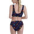 thumbnail image 3 of Daiia Games printed 2 piece Swimsuit Bikinis for Women High Waisted Racerback Bathing Suits Summer Tummy Control Scoop Neck Swimwear-X-Large, 3 of 8