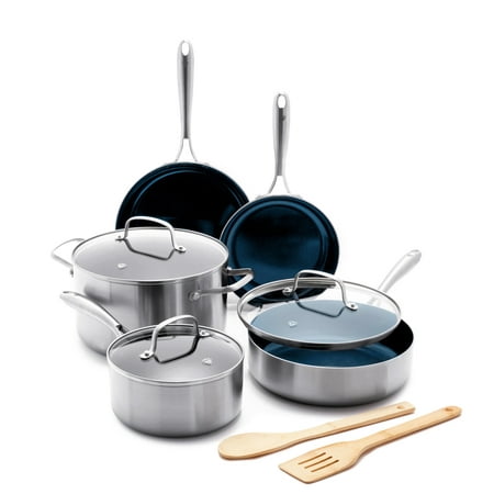 Blue Diamond HD Stainless Steel Clad Pro 10pc Cookware Set