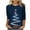 Dark Blue, variant on Christmas Shirts for Women 3/4 Length Sleeve Tshirts Xmas Print Plus Size Graphic Tees Holiday Pullover Tops (XL, Dark Blue)