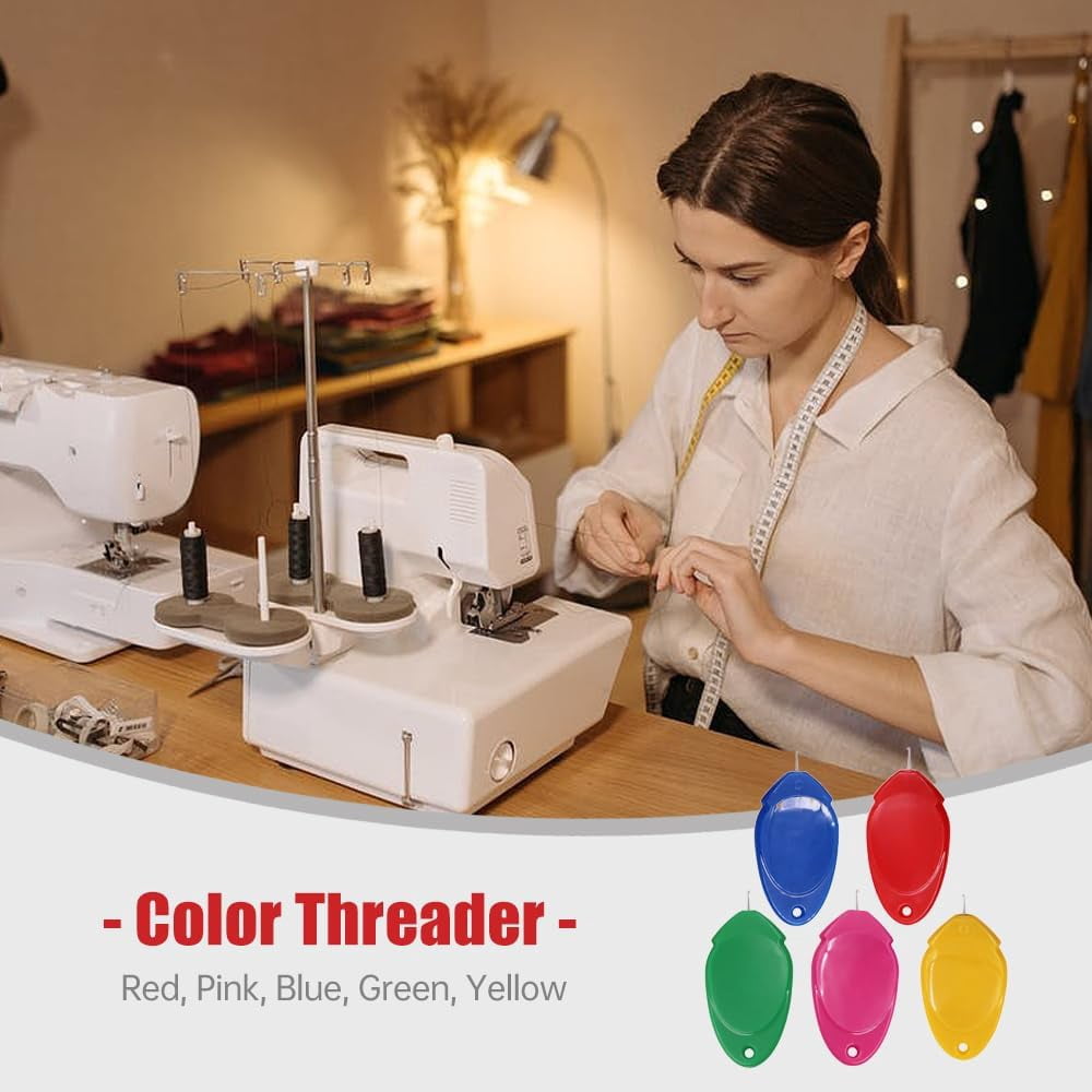2024 New Sewing Machine Needle Threader, Sewing Needle Threader Tools Loop Wires Threaders for Hand Sewing Machine Sewing, Small Eye Needle Threader for Sewing Crafting (10)