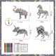 thumbnail image 1 of Puzzle 3D de 4 animales para colorear y construir, fomenta las manualidades para niñas y niños, león, dinosaurio, caballo, elefante, pintura, juego de bricolaje, 4 piezas con resaltador, animales 3D, 1 of 3