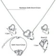 thumbnail image 6 of Kripyery 4Pcs/Set Necklace Earrings Ring Bracelet Hollow Out Heart Pendant Jewelry Korean Style Simple Jewelry Set for Daily Wear, 6 of 8