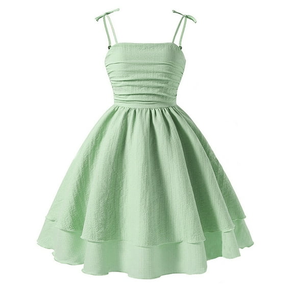 Mint Green Dress Tween Dresses Girl's Spaghetti Strap Corset Dress Pleated A Line Fit and Flare Cami Dress