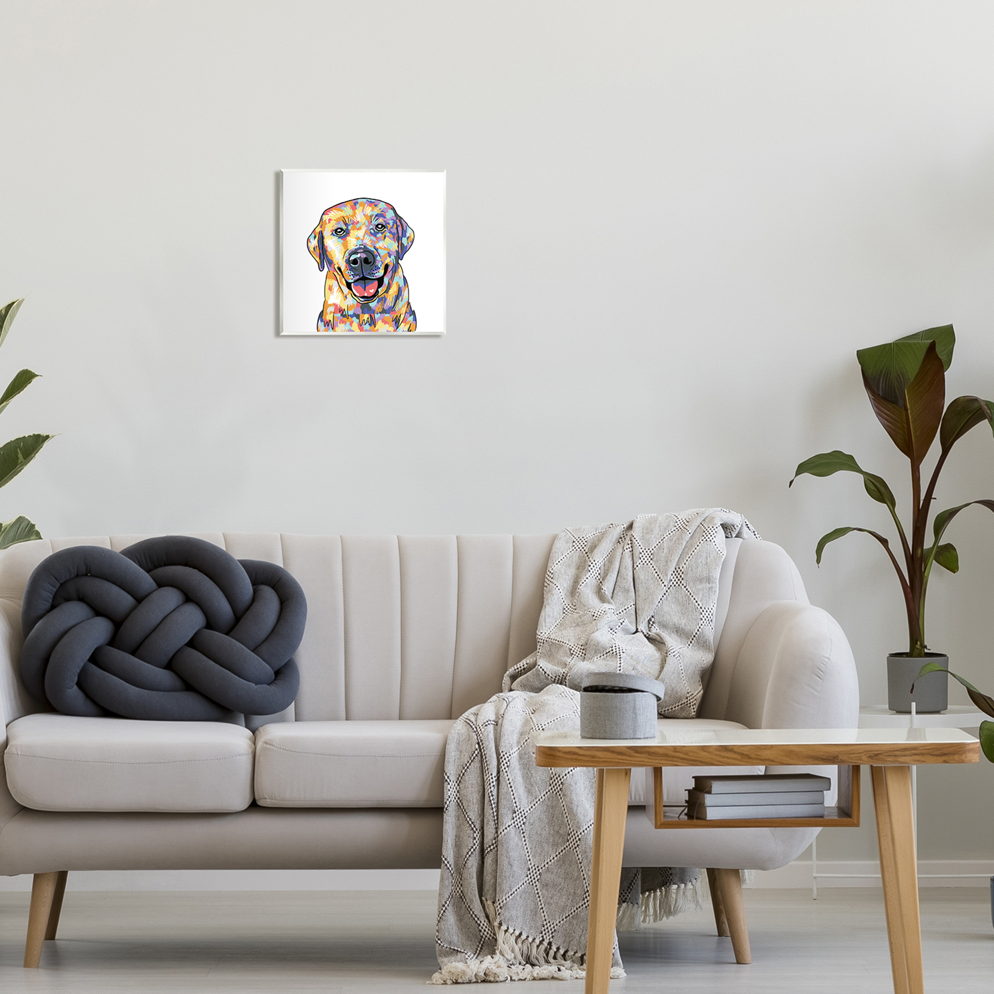 Stupell Industries Labrador Portrait Modern Hues Animals & Insects Painting Unframed Art Print Wall Art, 12 x 12