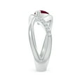 thumbnail image 3 of ANGARA Natural Criss Cross Pear Shaped Ruby Ring with Diamond Accents in 14K White Gold for Women (Size-7x5mm) | July Birthstone Jewelry for Her | Natural Ruby Rings, 3 of 9