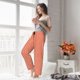 thumbnail image 5 of Balery Orange Gingham Pantalones de pijama para mujer, pijamas ultraligeros, pantalones de estar por casa-Medium, 5 of 6