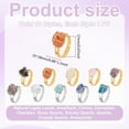 thumbnail image 3 of 10Pcs 10 Styles Nuggets Natural Gemstone Finger Rings Copper Wire Wrapped Rings 25~28mm Inner Diameter: 17mm 1pc/style, 3 of 5