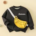 thumbnail image 2 of Tiijoy Toddler Girls Fruit Graphic Sweatshirt with 3D Bag Casual Cute Crewneck Pullover, Black, 2 of 3
