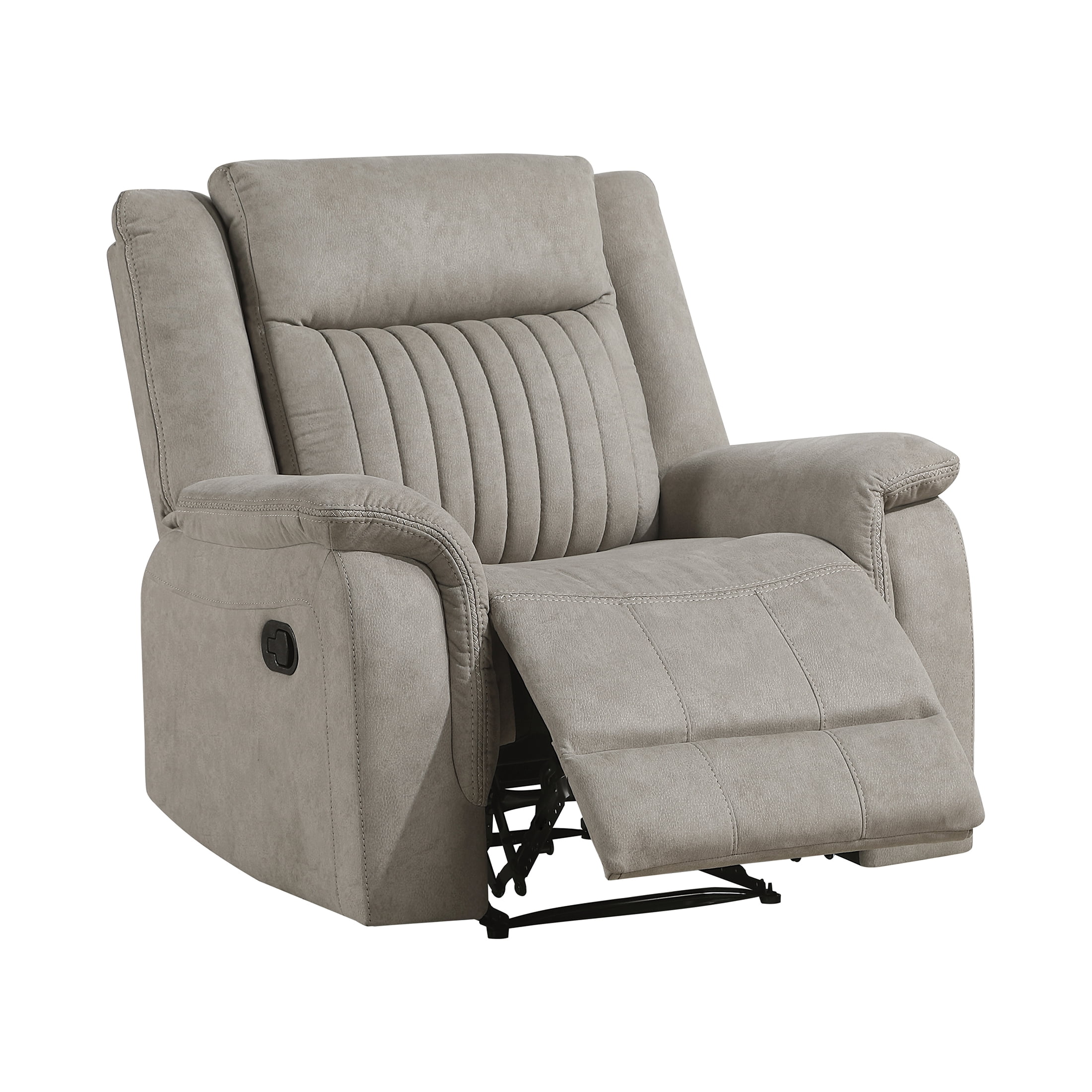OakvillePark Virelle Microfiber Manual Reclining Chair, Dove