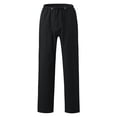 thumbnail image 3 of Men's Casual Pants - Mid Rise Solid Full-Length Everyday Trousers with Drawstring and Pockets for Comfort, 3 of 4