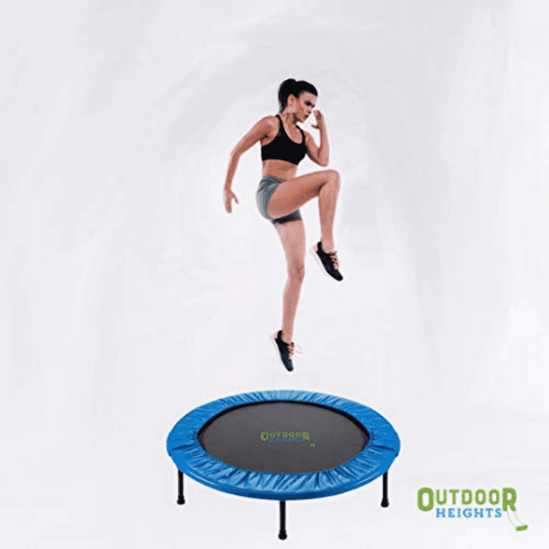 Outdoor Heights Mini Trampoline for Kids Fitness Trampoline for adults 44 inch Fitness Rebounder Foldable