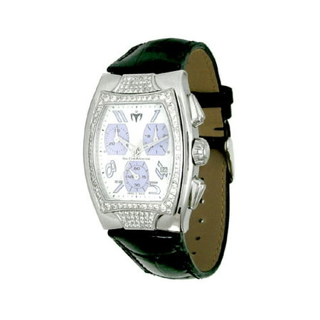 Ladies Techno Square Diamond Black Strap