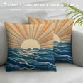 thumbnail image 3 of COMIO Bohemian Sunrise Sunset Pillow Covers - Horizontal Sunset Sunrise Abstract Throw Pillow Covers- Retro Chic Lumbar Cushion Case for Couch, Sofa- Decorative Boho Hippie Aesthetic Pillowcase, 3 of 5