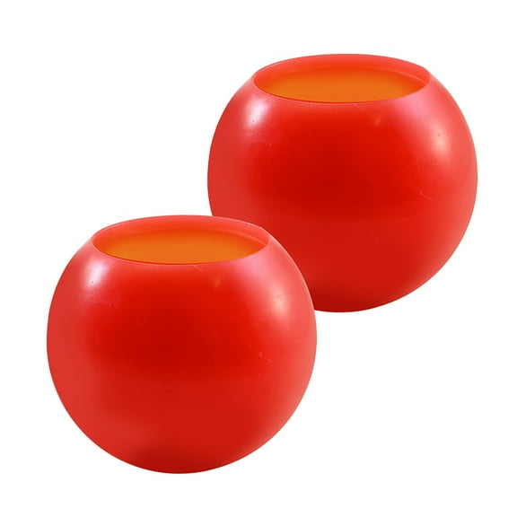 LumaBase Battery Operated Wax LED White Lights Candles, Red - Set of 2