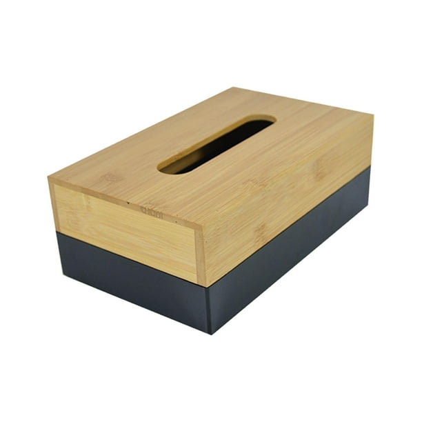 Caja de pañuelos Caja de servilletas de mesa Porta pañuelos faciales, Servilletero moderno Servilletero, Rectangular para Hotel Car Dresser Countertop Negro perfecl Caso de tejido