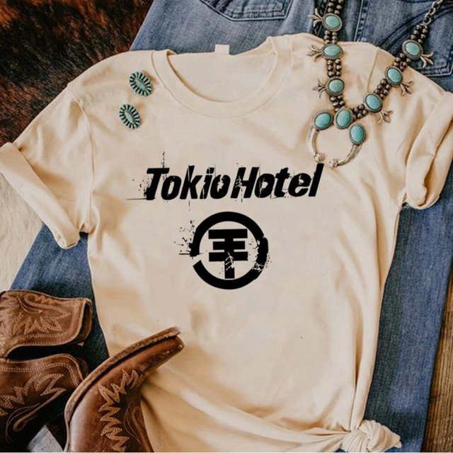 Tokio Hotel Camiseta Mujeres Verano Gráfico Y2K Chica streetwear Ropa Divertida