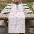 thumbnail image 6 of Table Runners 70 Inches Long Dress Scarves, Palm Tree Monstera Farmhouse Coffee/Dining/Kitchen Table Decor, Holiday Table Runner, Lavender White Leaf Boho Botanical Tropical 13x70 Inch, 6 of 9