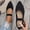 Black A, variant on Flats for Women Versatile Solid Color Pointed Toe Knit Foldable Ballet Flats Shoes Lightweight Mesh Breathable Dressy Slip On Shoe for Casual Office Brown 7