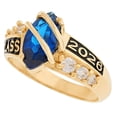 thumbnail image 3 of JackAni 10k Yellow Gold Simulated Sapphire September Birthstone 2026 Class Graduation Ring - Size 6.50, 3 of 5