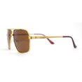 thumbnail image 3 of Mens Rectangular Metal Rim Officer Gentlemanly Racer Sunglasses Yellow Gold - Solid Brown, 3 of 4
