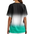thumbnail image 5 of Womens Gradient Color Vneck Scrub Tops Short Sleeve Work Scrubs Summer Fall Shirts 2026 Trendy, #03 Turquoise, L, 5 of 6