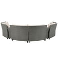 thumbnail image 6 of 9-Piece Patio Wicker Sofa Set, Half-Moon Shaped Sectional Rattan Suit Combination with Movable Cushions, Round Table, Steel Legs, for Garden Outdoor, Beige, 6 of 9