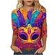 thumbnail image 2 of Tejiojio 3/4 Length Sleeve Women Tops Carnival Crew Neck Dressy Loose Fit Blouses Casual Summer T Shirts, 2 of 5