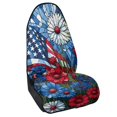 thumbnail image 2 of XYZCANDO Stained Glass American Flag Floral Car Seat Cover - Waterproof Sweatproof Protector - Universal Fit for Cars, Trucks, SUVs & Vans, 2 of 9